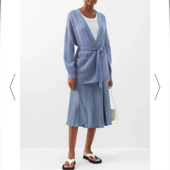 MAX MARA Leisure Coimbra Draped High Waisted Satin Midi Skirt(L)12 - Picture 3 of 11